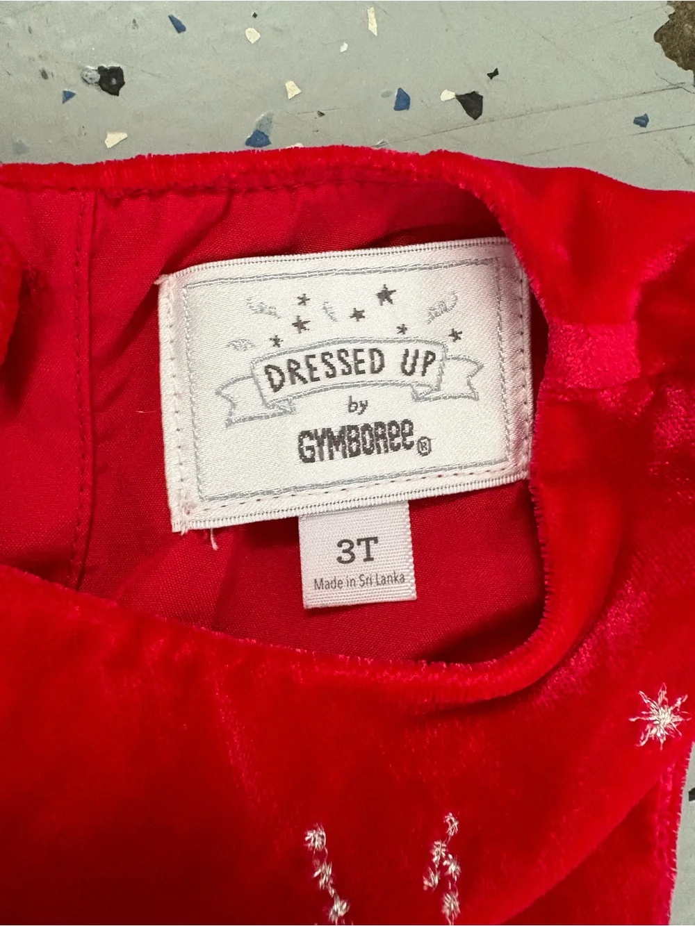 Dressed Up by Gymboree 3T Red Velvet Party Dress with Sparkle Snowflakes